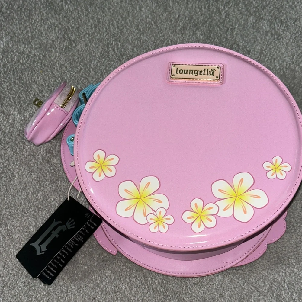 Loungefly Pink and Blue Flamingo Pool Float Crossbody Bag - Picture 3 of 4